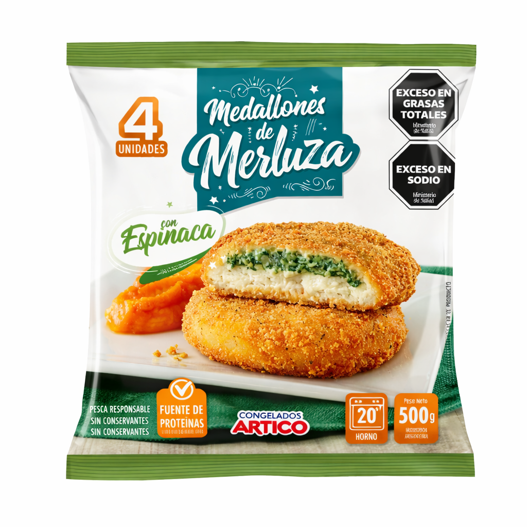 Medallón de merluza con espinaca